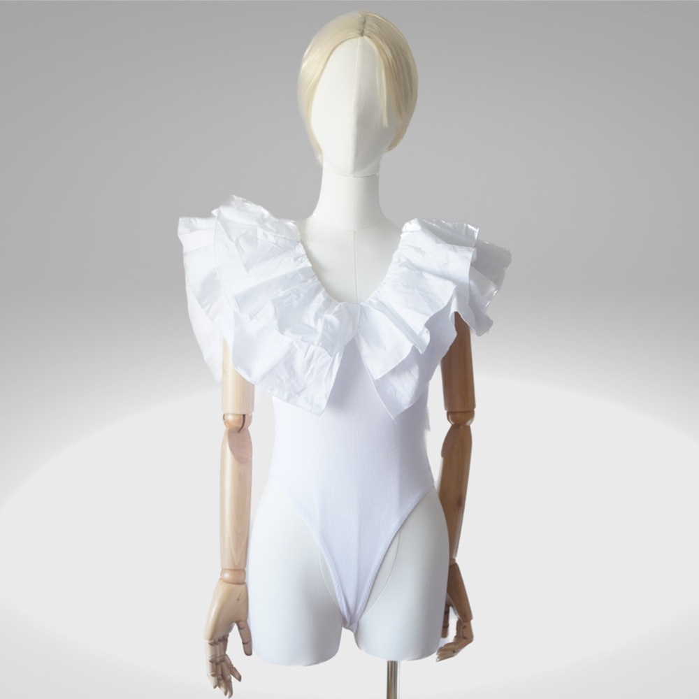 Zara Ruffled Rib white Bodysuit - Picture 5 of 11